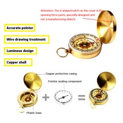 Compass Carabiner Outdoor Hiking Camping Survival Portable Luminous Compas