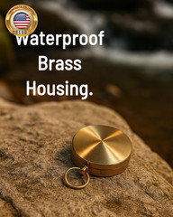 Glow in the Dark Brass Pocket Compass for Kids – Waterproof Navigation Tool for