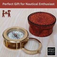 Compass Vintage, Map Compass with Built in Magnifier-Christmas Gift Personalised