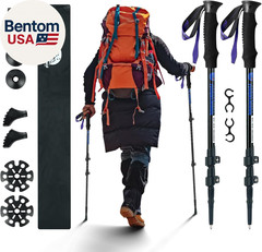 Collapsible Trekking Poles for Hiking 2 Pack – Adjustable Aluminum Hiking Poles,
