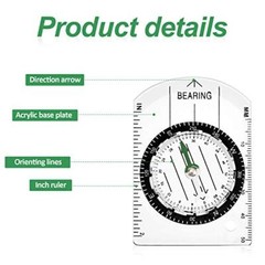 9 Pieces Orienteering Compass Hiking Backpacking Camping Compass Map Reading