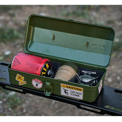 Stylish Metal Tool Box for Camping with Handle and Interior Felt Lining