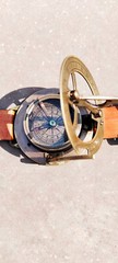 Nautical Vintage Brass Wrist Sundial Compass Leather Band Perfect Christmas Gift