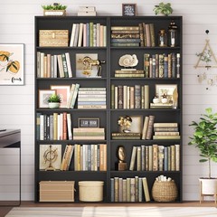 FOTOSOK 6-Tier Open Bookcase and Bookshelf, Freestanding Display Storage Shel…