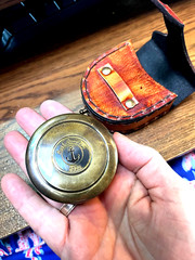 NEW $60 ROSS LONDON 1920 COMPASS W/LEATHER POUCH THOREAU QUOTE