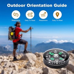 Lightweight Pocket Oil Filled Button Compass, Portable for Gym Outdoor (Green)