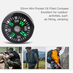 1-20mm 12pcs Mini Pocket Oil Filled Compass For Hiking Camping Outdoor