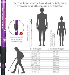 Trekking Poles Shock Absorbing Adjustable Hiking or Walking Sticks for Hiking