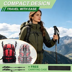 Pair of 2 Trekking Poles Walking Hiking Sticks Anti-shock Adjustable Alpenstock