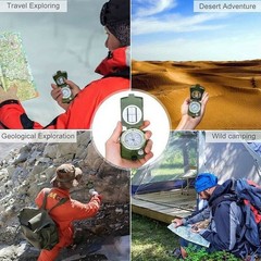 Professional Compass Geological Hiking Navigation Army Outdoor Green New