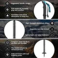 Adjustable 15-in-1 Multi-Functional Hiking Stick for Outdoor Adventure