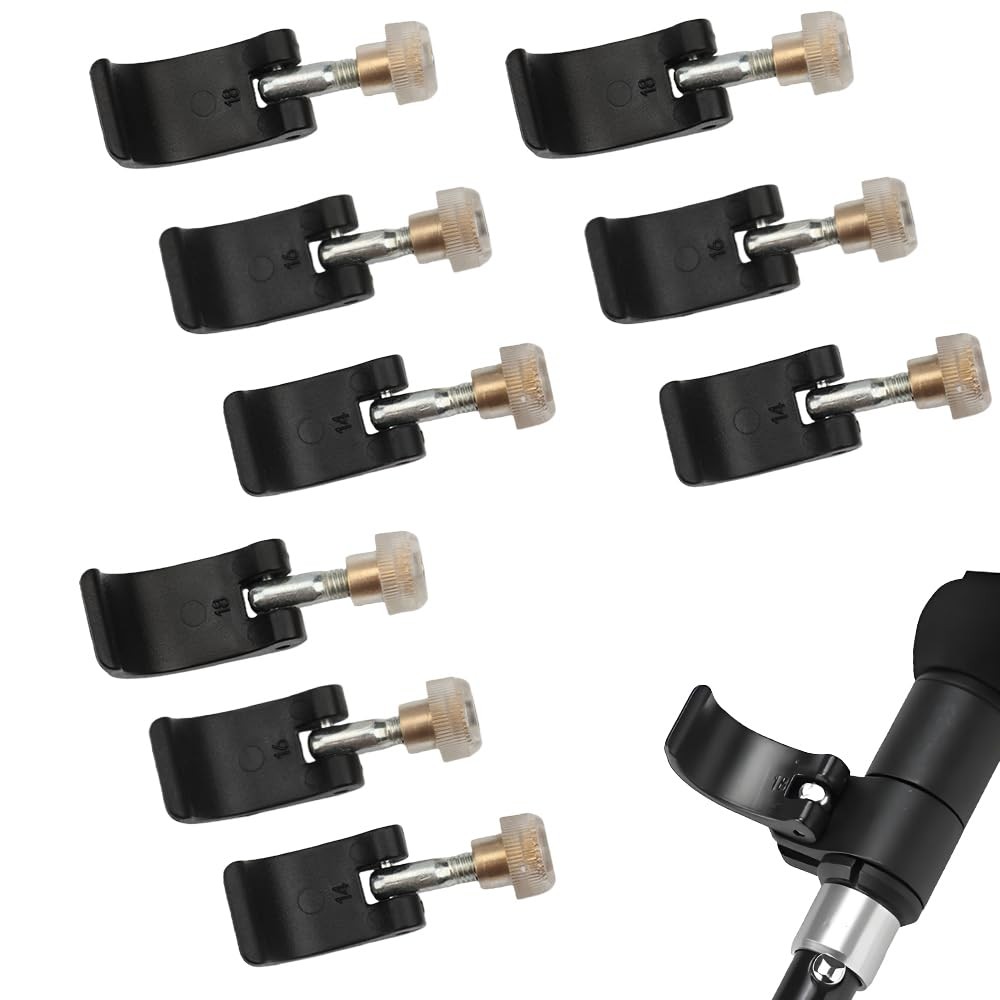9 PCS Trekking Pole Clamp Replacement External Quick Flip Lock 3 Sizes Black