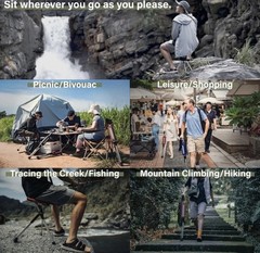 STEP2GOLD Ta-Da Chair Series 2, Portable Trekking Hiking Pole – 36.2” Black