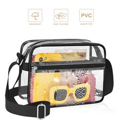 Clear Bag for Stadium Events Clear Messenger Bag Suitable for Small Black-1