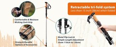 Trek-Z Cork Grip Trekking Poles – Lightweight Folding Hiking Poles, Adjustable