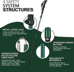 Collapsible Trekking Poles for Hiking – Lightweight Folding Walking Sticks for