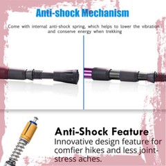 2X Trekking Poles Nordic Walking Hiking Sticks Adjustable Anti-shock Alpenstock