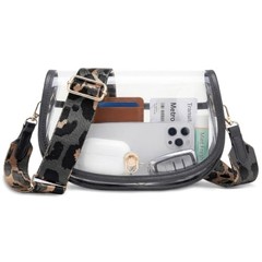 Clear Bag for Stadium Events, Clear Purse Crossbody Bag for Women Dark Gray