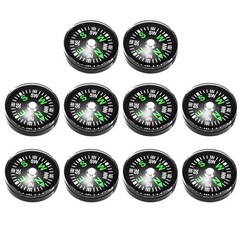 20mm Mini Compass [10PCS] – Pocket Oil Filled Small Compass Bulk – [Black]