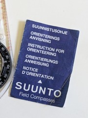 Suunto M-3 Field Compass & Instructions Booklet Clear Plastic Maps Tool Hiking