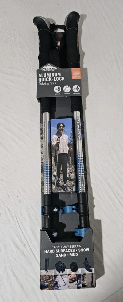Brand New Cascade Mountain Tech Aluminum Quick-lock Trekking Poles 9.5 Oz Pole