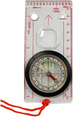 Deluxe Map Compass with Raised Base Plate and Swivel Bezel for Hiking, Camping,