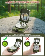 Sportneer Military Lensatic Sighting Compass with Carrying Bag, Waterproof an…