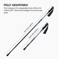 Fizan Compact 3 Trekking Poles – 5.6 Oz Ultralight, Backpacking, Thru Hiking Pol