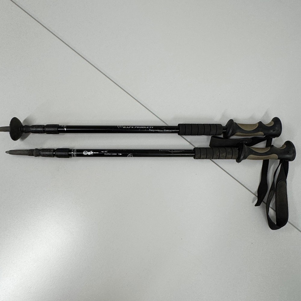 BAFX Products Trekking Poles Unisex OS Black Good Anti-Shock Hiking Sticks Pair