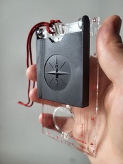 Cold War West Germany Compass w/ Mirror & Case Complete Vintage Navigation Set