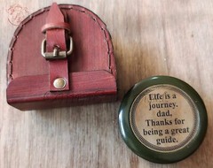 Poem Pocket Compass with Life is A Journey Engraved II (Antique Military Comm…