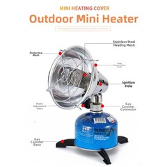 Compact Portable Outdoor Gas Heater with Efficient Heating for Camping