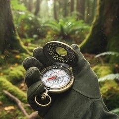 Antique Brass Compass, Retro Pocket Compass, Waterproof Survival Compass for