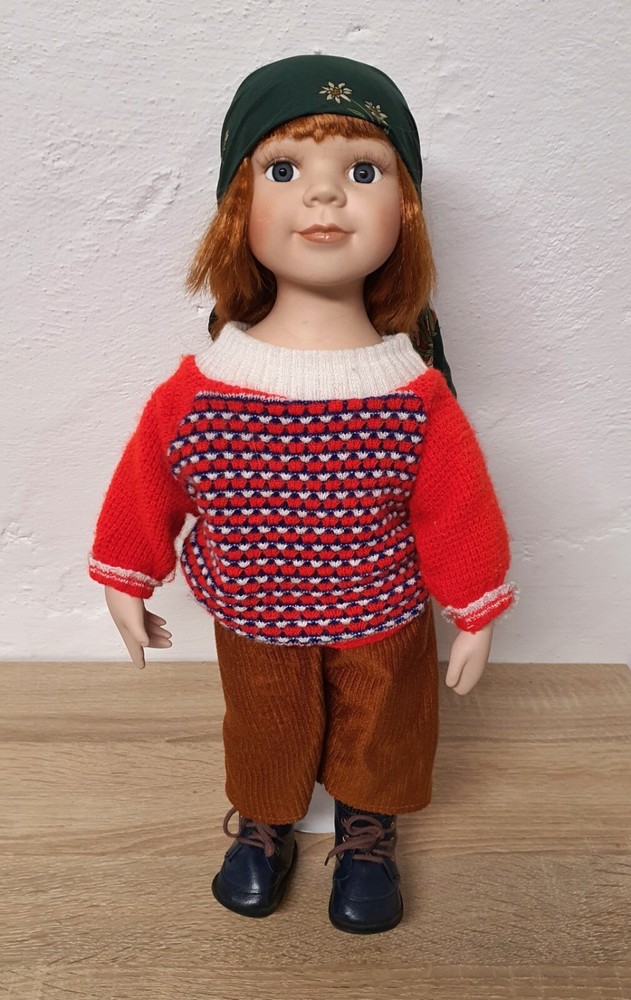 Porcelain Doll 46cm NJSF Red Hair Character Face Costume Outfit