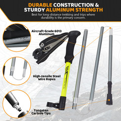 Pair of 2 Collapsible Telescopic Walking Trekking Poles Hiking Sticks Alpenstock
