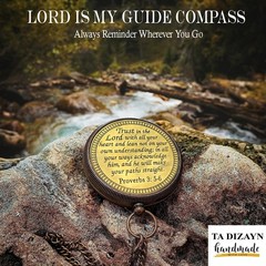 Trust in The Lord with All Your Heart -Proverbs 3: 5-6 Quote Engraved Compass…