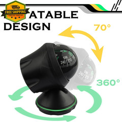 Car Compass Ball Dashboard Mount Night Vision Adjustable for Car Truck SUV Boat