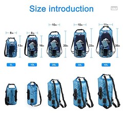 Waterproof Dry Bag for Women & Men – 5L//20L/30L/40L Roll Top 10L – Blue