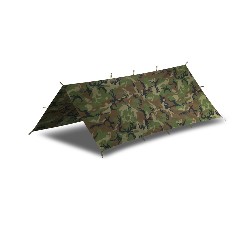 Helikon Tex Supertarp Small Outdoor Bushcraft Tarp M81 Woodland Camouflage