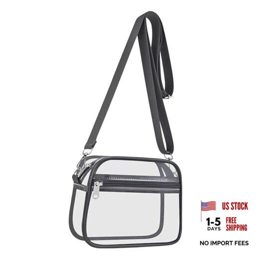 Clear Bag for Stadium Events Clear Sports Fan Handbags Large Charcoal Gray