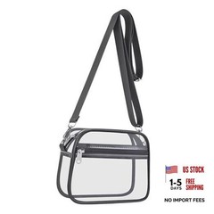Clear Bag for Stadium Events Clear Sports Fan Handbags Large Charcoal Gray