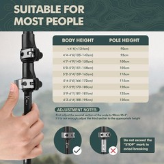 Collapsible Trekking Poles – Lightweight Adjustable Hiking Sticks, 2pc with Foam