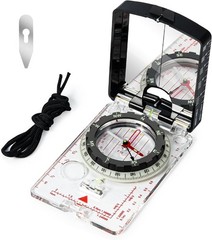 Orienteering Compass with Sighting Mirror – Adjustable Declination for Hiking &