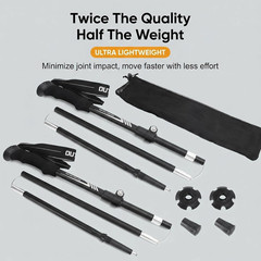Folding Hiking Poles, Lightweight 7075 Aluminum Alloy Mountain Tech Trekking Pol