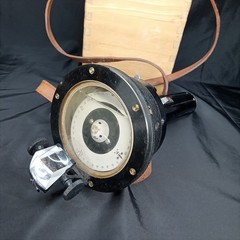 Vintage 1950s Weems & Plath Hand Bearing Compass With Wood Case And Strap