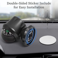 Adjustable Car Dashboard Compass – Portable Automotive Navigation Tool, Interior