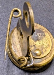 Vintage Marbles Compass, White Face Gladstone MI. Pin Back Brass, Hunting Hiking