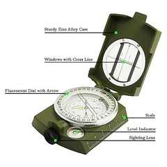 Compass, Hiking Compass for Survival with Lensatic – Water-Resistant Navy