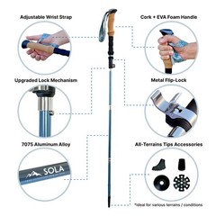 SOLA Trekking Poles Lightweight Collapsible Hiking Poles 7075 Aluminum Alloy…