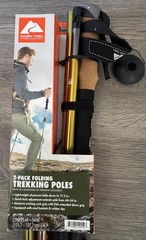 OZARK TRAIL Aluminum Folding Quick Lock 2 PC.Trekking / Hiking Poles W/Cork Grip